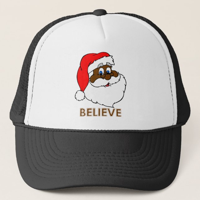 Black Santa Trucker Hat (Front)