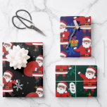 Black Santa With Snowflakes And Stars Christmas Wrapping Paper Sheet<br><div class="desc">Black Santa With Snowflakes And Stars Christmas Wrapping Paper Sheets</div>