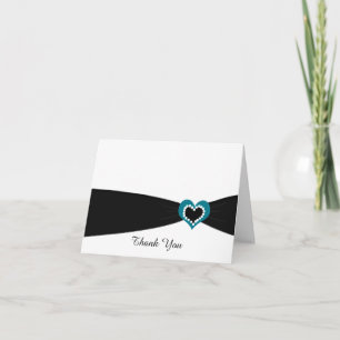 Black Sash With Teal Bow Thank You Card