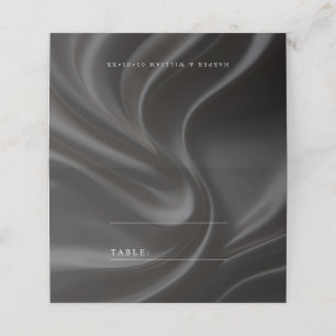 Black Satin wedding place card