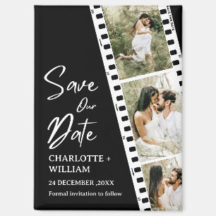 Black Save our Date Photo Booth Wedding Magnet