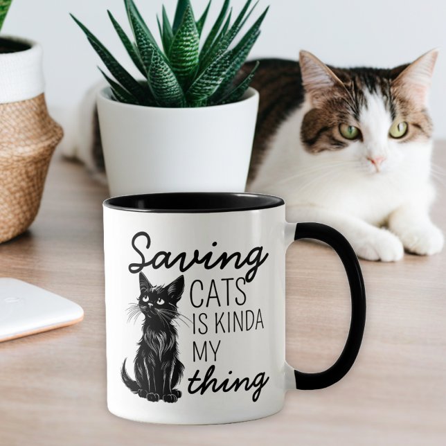 Black Saving Cats Cat Lover Mug (Creator Uploaded)
