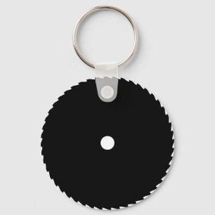 black saw blade icon key ring