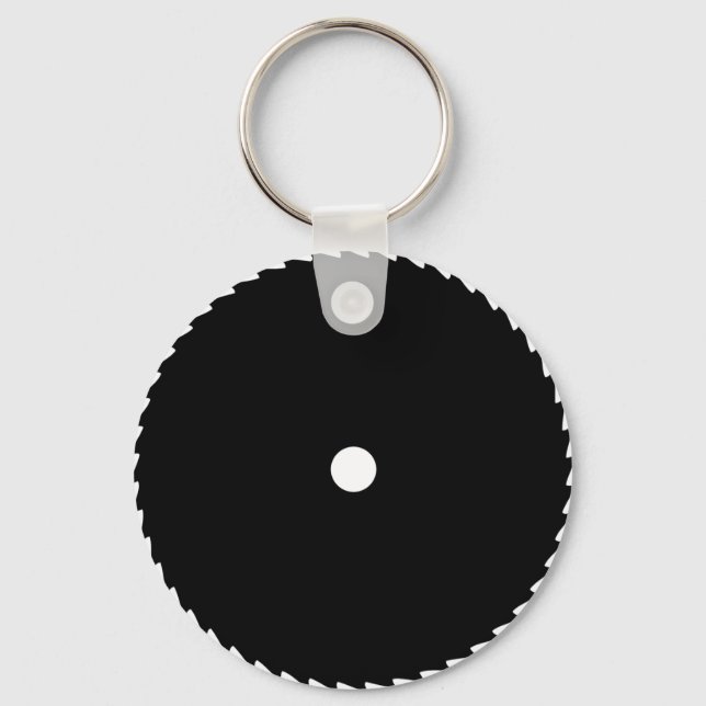 black saw blade icon key ring (Front)