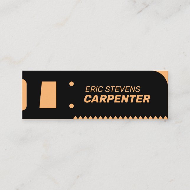 Black saw shape frame mini business card (Front)