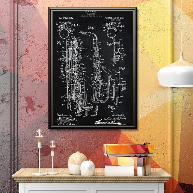 Black | Saxophone Patent Poster (Creator Uploaded)