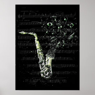 Black saxophone poster