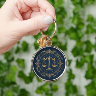 Black Scales of Justice Key Ring