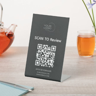 Black Scan to Review QR Sign