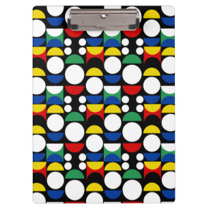 Black Scandinavian Bauhaus Mid-Century Pattern Clipboard