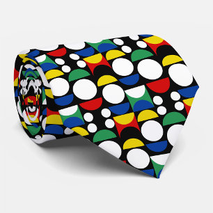 Black Scandinavian Bauhaus Mid-Century Pattern Tie