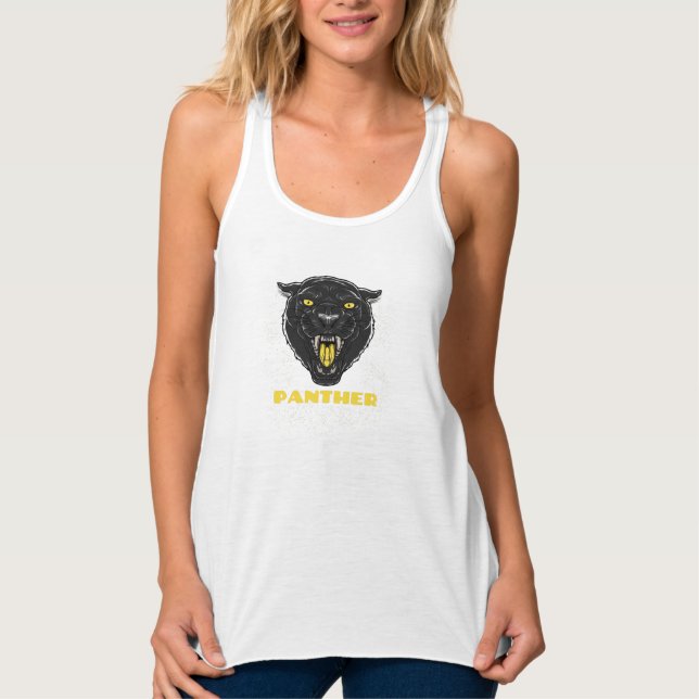 Black Scary Panther Singlet (Front)