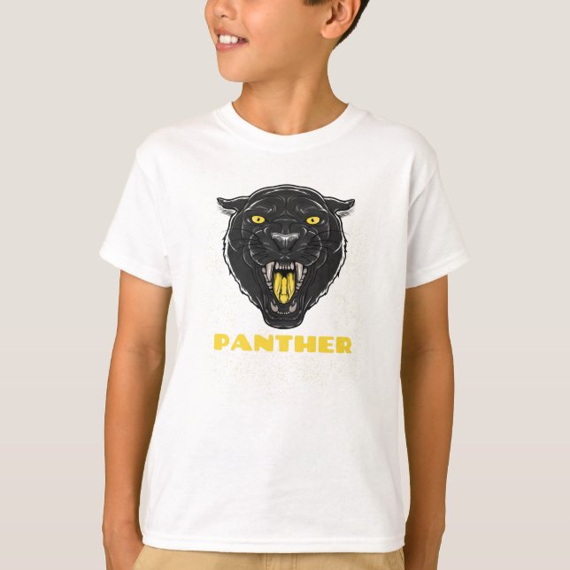Black Scary Panther T-Shirt (Front)