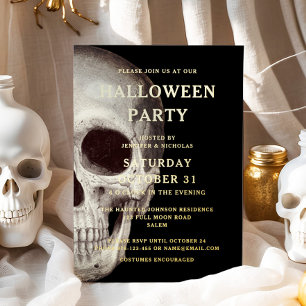 Black Scary Skull Adult Halloween Gold