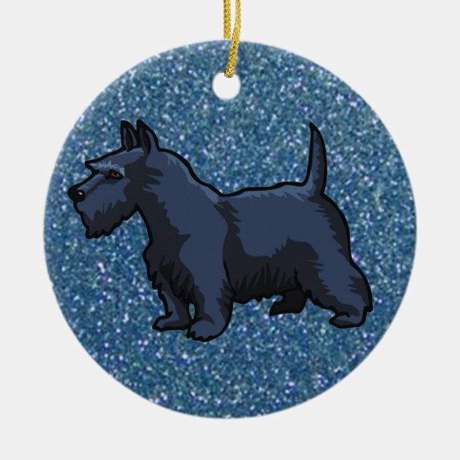 black schnauzer ceramic tree decoration (Front)