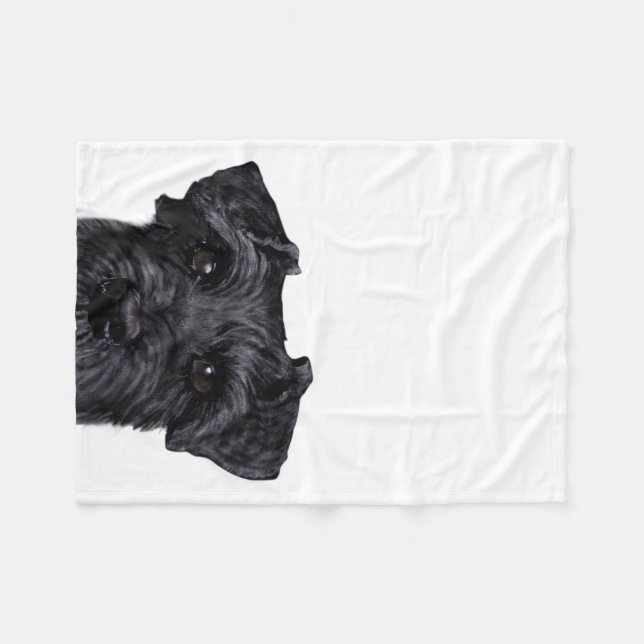 Black Schnauzer Fleece Blanket (Front (Horizontal))