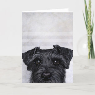 Black schnauzer original painting and design card