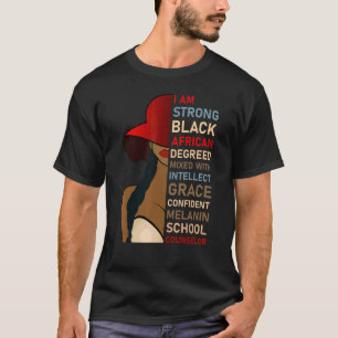 Black School Counselor African American Melanin Jo T-Shirt