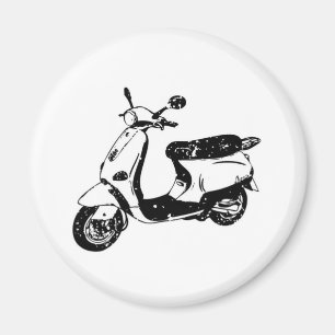 Black Scooter Magnet