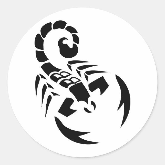 black scorpion classic round sticker (Front)