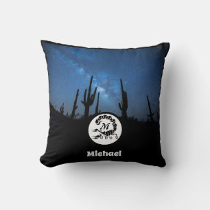 Black Scorpion Monogram Photo Name Cushion
