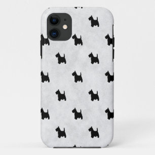 Black Scottie Dogs Tile Pattern iPhone 11 Case