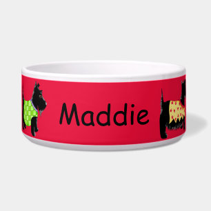 Black Scottie Terrier Dogs Name Personalised Red
