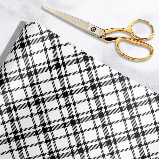 Black Scottish Tartan Plaid Holiday Wrapping Paper (Creator Uploaded)