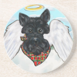 Black Scottish Terrier Angel Coaster
