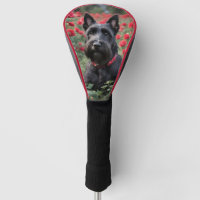 Black Scottish Terrier In Red Roses,