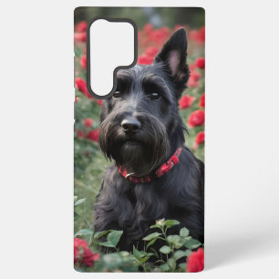 Black Scottish Terrier In The Red Roses, Samsung Galaxy Case