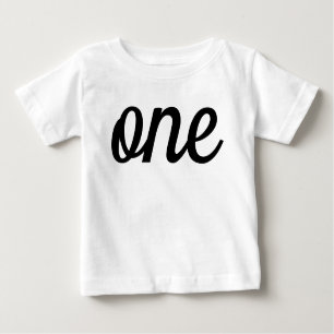 Black Script 1st Birthday Baby T-Shirt