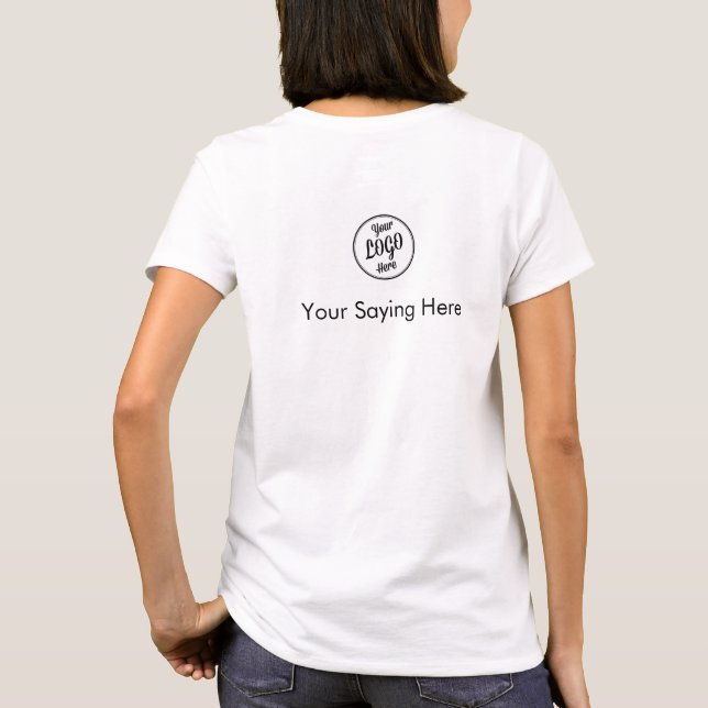 Black Script Employee Name Business Logo Nails T-Shirt (Back)