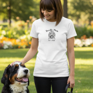 Black Script Established Doodle Mom T-Shirt
