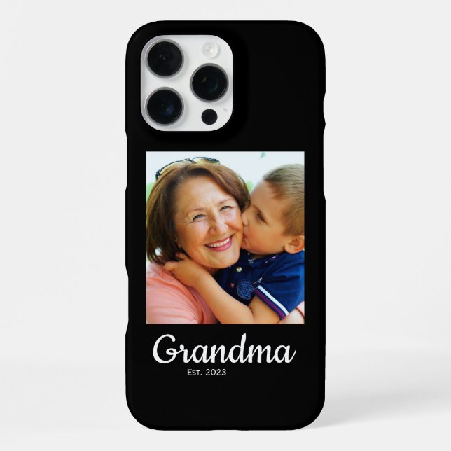 Black Script Established Grandma  iPhone Case (Back)