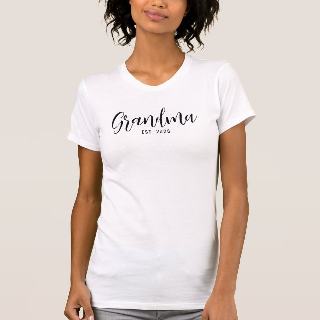 Black Script Established Grandma T-Shirt (Front)