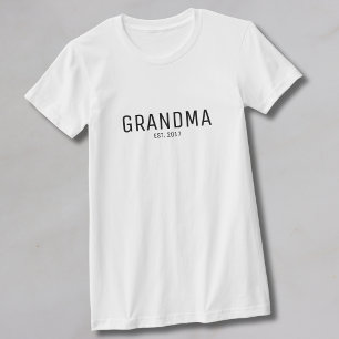 Black Script Established Grandma T-Shirt