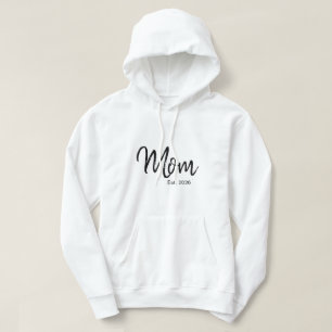 Black Script Established Mom Hoodie