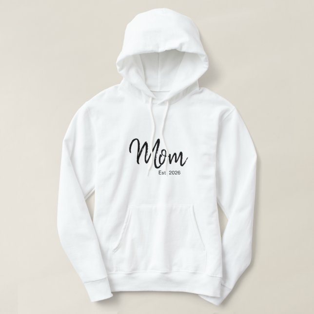 Black Script Established Mom Hoodie (Design Front)