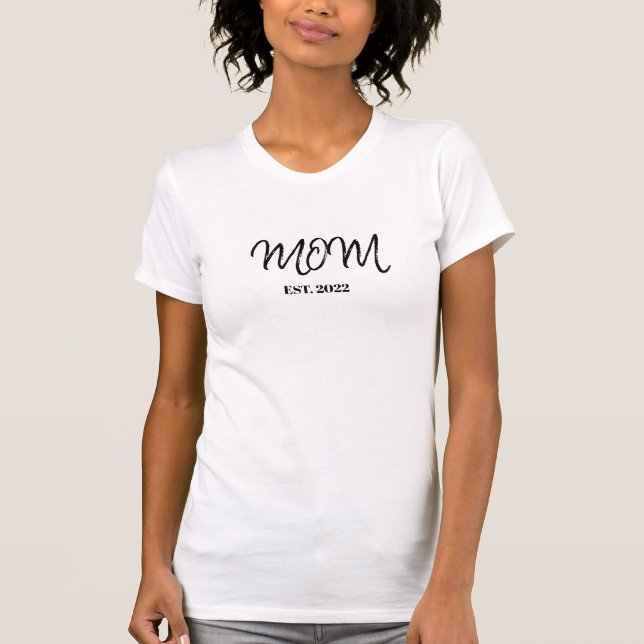 Black Script Established Mom T-Shirt (Front)