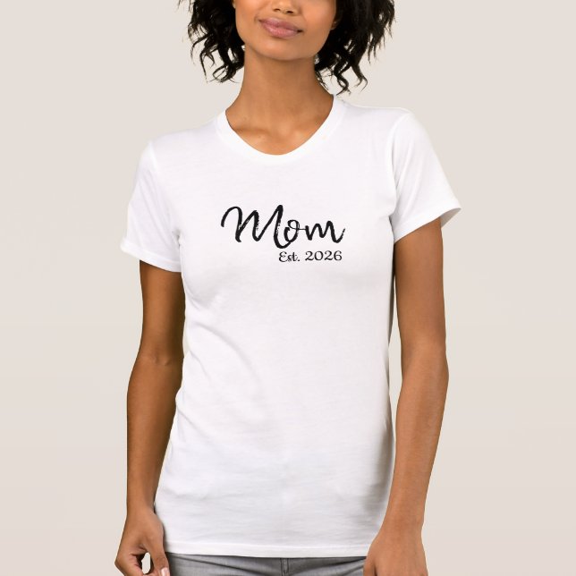 Black Script Established Mom T-Shirt (Front)