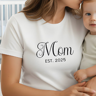 Black Script Established Mom T-Shirt