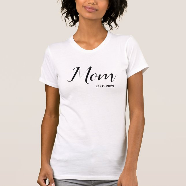 Black Script Established Mom T-Shirt (Front)