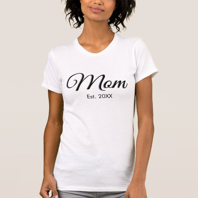 Black Script Established Mum T-Shirt (Front)