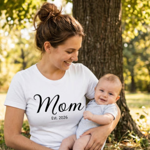 Black Script Established Mum T-Shirt