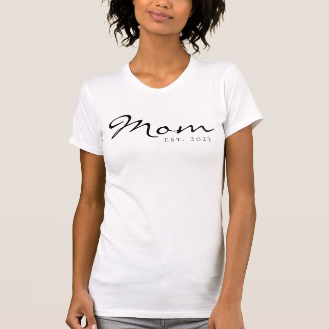 Black Script Established Mum T-Shirt (Front)