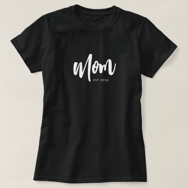 Black Script Established Mum  T-Shirt (Design Front)