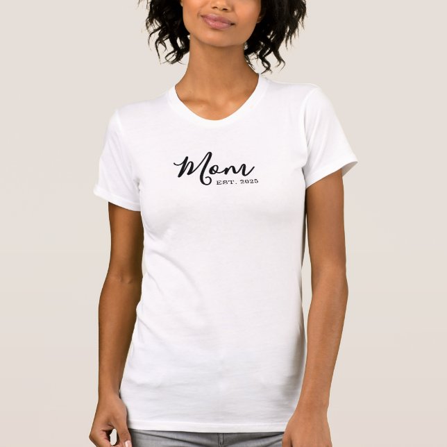 Black Script Established Mum T-Shirt (Front)