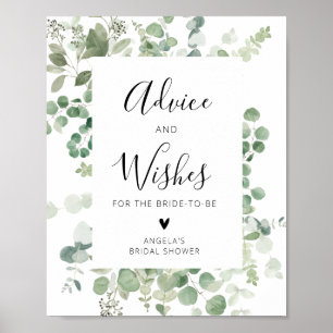 black script eucalyptus advice and wishes poster