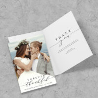 Black Script Forever Thankful Wedding Photo 